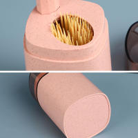 Soporte automático para palillos de dientes, dispensador creativo de palillos de dientes, contenedor de palillos de paja de trigo, cocina emergente - details 6