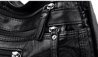 Bolso de hombro Vintage para mujer, bandolera de cuero PU lavado, multifunción, gran capacidad - details 18