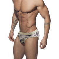 Jessborn-Calzoncillos de baño con copa para hombre, bañador de camuflaje antideslizante, sexy, de cintura baja, para playa y verano - details 1
