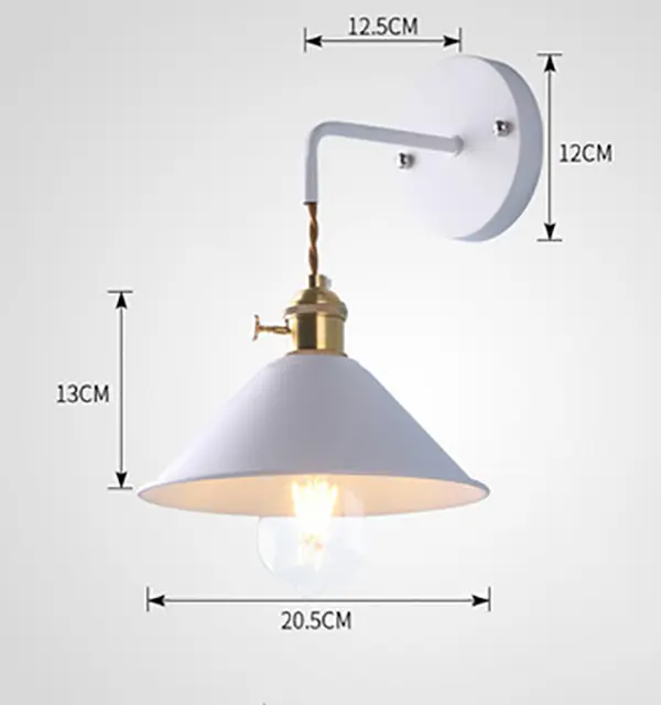Lámpara de pared nórdica Lámpara de dormitorio con interruptor AC 220V aplique colorido,Bombilla no incluida - 1