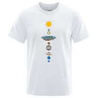 Camiseta con Estampado de Planetas del Sistema Solar para Hombre, Prenda Holgada, Manga Regular, Diseño Cósmico, Ropa de Moda, Informal, Gran Tamaño - details 17