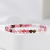 Pulseras hechas a mano de turmalina de Plata de Ley 925 con piedra Natural de 4 mm para mujer, regalo y joyería para fiesta, brazaletes de amatista - details 4