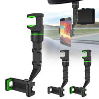 Soporte de teléfono giratorio para coche, soporte multifuncional para espejo retrovisor, navegación GPS, 360 grados - details 0