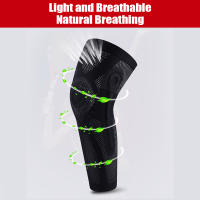 Rodillera deportiva para alargar las piernas, tejido transpirable, compresión antideslizante, engrosado soporte con anillo de silicona, 1 par - details 10