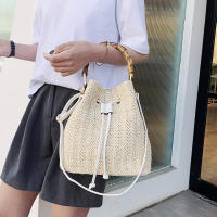 Bolso de paja con cordón para mujer, tejida a mano bandolera de hombro, monedero de compras, bolsos de playa, Verano - details 5
