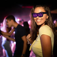Gafas mágicas LED con Bluetooth para fiesta, gafas luminosas con Control por aplicación, carga USB, edición DIY, Flash rápido multilingüe LED - details 10