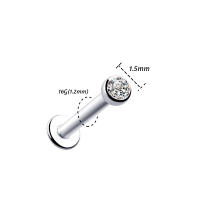 2 piezas 16g 1,5-4mm labret tragus cartílago pendiente 16g punk cz gema redondo tragus labio anillo monroe cartílago de la oreja pendiente piercing - details 21
