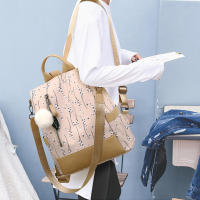 Mochila con estampado Floral para mujer, bolsa de viaje informal, con bola de pelo, de gran capacidad, nueva - details 3
