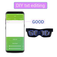 Gafas mágicas LED con Bluetooth para fiesta, gafas luminosas con Control por aplicación, carga USB, edición DIY, Flash rápido multilingüe LED - details 3