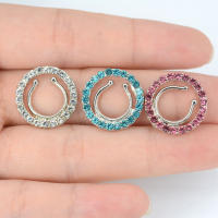 Gema de cristal circular para adultos, protector sin perforación, joyería corporal falsa con agujero de 8mm, cubierta de escudo, juguete para piercing, 1 par - details 7