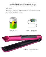 Wireless Electric Heating Hair Straightener Curler For Women Rechargeable Portable Home Travel Hair Straightening Curling Iron - details 2