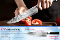 Chef knives 6 Set Professional Japanese Kitchen knives High Carban  stainless steel Meat Cleaver Fruit Paring knife Chef Knife - details 3