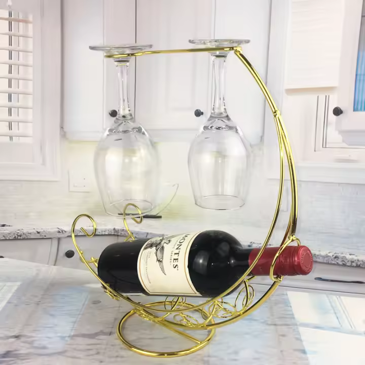 Estante de Metal creativo para vino, soporte colgante para copas de vino, soporte para Bar, soporte de exhibición, decoración, accesorios de cocina - 1