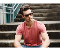 Camiseta para Hombres AIOPESON 100% Algodón Suave Fitness Verano Delgada Ropa de Casa Cuello Redondo Manga Corta Camiseta Sólida para Hombres - details 13