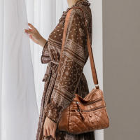 Bolso de Hombro de Cuero Suave Vintage para Mujer Gran Capacidad Bolso Cruzado de Moda Bolso de Mano de Lujo para Madre - details 7