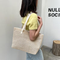Bolso de paja tejido de gran capacidad para mujer, bolsa de mimbre hecha a mano, bolso de playa, bolso de hombro de paja para vacaciones - details 8