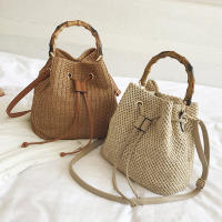 Bolso de paja con cordón para mujer, tejida a mano bandolera de hombro, monedero de compras, bolsos de playa, Verano - details 17