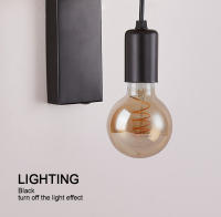 Lámpara de pared LED de madera Retro, accesorio de iluminación Industrial para Loft nocturno, decoración de mesita de noche para habitación, baño y restaurante, E27, 220V, 110V - details 6