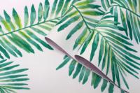 Peel and Stick Wallpaper Self-Adhesive Removable Wallpaper Decorative Wall Covering Green Palm Leaf Easy to Clean for Home Decor - details 1