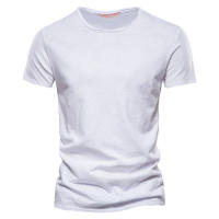 Camiseta para Hombres AIOPESON 100% Algodón Suave Fitness Verano Delgada Ropa de Casa Cuello Redondo Manga Corta Camiseta Sólida para Hombres - details 18