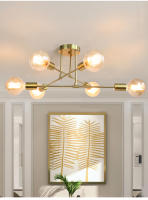 Lámpara de techo moderna para el hogar, candelabro de hierro minimalista con personalidad, iluminación LED creativa para dormitorio, baño, oro y negro, E27 - details 0