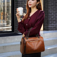 Bolso de hombro Retro de gran capacidad para mujer, bolso cruzado de cuero PU suave, bolso de mensajero informal de diseñador Boston - details 4