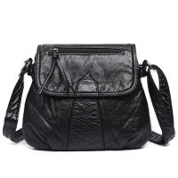Bolso de mensajero pequeño negro para mujer, bolso cruzado de cuero PU suave lavado, monederos femeninos - details 10