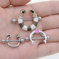 1 par de joyas para piercing corporal, un par de anillos para piercing en forma de serpiente, anillo de acero quirúrgico para pezón, piercing para mujer y niña, regalos - details 4