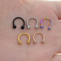 Starbeauty-anillos circulares de acero quirúrgico para piercing, piercing de herradura para nariz, ceja, labio, pendientes, calibre 3mm, 16g, mezcla de colores, 2 uds. - details 5