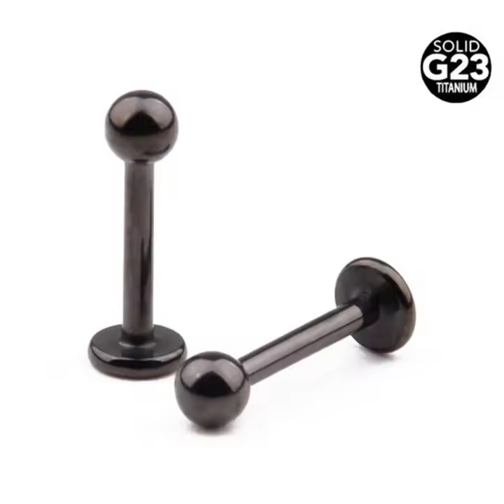 2 uds [100% titanium G23] labret de 16g (1,2mm) labio pendientes de cartílago oreja tragus piercing en el labio puntas pendientes joyería del cuerpo - 1
