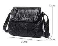 Bolso de mensajero pequeño negro para mujer, bolso cruzado de cuero PU suave lavado, monederos femeninos - details 29
