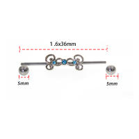 14G * 1,6*38mm colorido cz barbell industrial Hélix cartílago de oreja-piercing conch pendiente de barra pendientes joyas de cuerpo - details 7