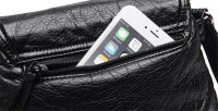 Bolso de mensajero pequeño negro para mujer, bolso cruzado de cuero PU suave lavado, monederos femeninos - details 22