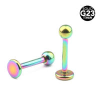 2 uds [100% titanium G23] labret de 16g (1,2mm) labio pendientes de cartílago oreja tragus piercing en el labio puntas pendientes joyería del cuerpo - details 3