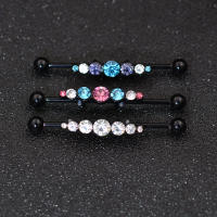 14G * 1,6*38mm colorido cz barbell industrial Hélix cartílago de oreja-piercing conch pendiente de barra pendientes joyas de cuerpo - details 8