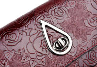 Bolso Retro con relieve de rosa para mujer, bandolera de un solo hombro con solapa, elegante, para fiesta - details 12