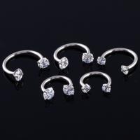 2 piezas 16g de piedra de circón nariz labio eyebone anillos 1,2*8*3mm en forma de c de acero inoxidable nariz labio eyebone unir cuerpo joyería de las mujeres de los hombres - details 4