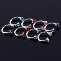 2 piezas 16g de piedra de circón nariz labio eyebone anillos 1,2*8*3mm en forma de c de acero inoxidable nariz labio eyebone unir cuerpo joyería de las mujeres de los hombres - details 12