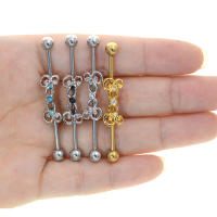 14G * 1,6*38mm colorido cz barbell industrial Hélix cartílago de oreja-piercing conch pendiente de barra pendientes joyas de cuerpo - details 10