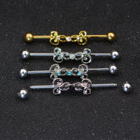 14G * 1,6*38mm colorido cz barbell industrial Hélix cartílago de oreja-piercing conch pendiente de barra pendientes joyas de cuerpo - details 6