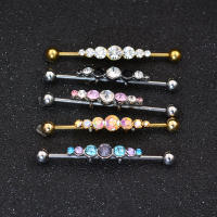 14G * 1,6*38mm colorido cz barbell industrial Hélix cartílago de oreja-piercing conch pendiente de barra pendientes joyas de cuerpo - details 5
