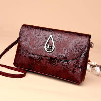 Bolso Retro con relieve de rosa para mujer, bandolera de un solo hombro con solapa, elegante, para fiesta - details 7