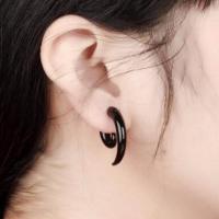 Pendientes de Caracol Punk de 8mm para hombre y mujer, Piercing de hélice acrílica, estilo europeo, 2 colores, joyería de moda popular, 1 par, 11,11 - details 0
