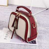 Bolso de hombro con costuras para mujer, bandolera de cuero PU, de lujo, con cadenas cuadradas, a la moda - details 8