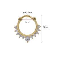 Anillo de titanio médico para la nariz, aro de Clip corporal, Color plateado y dorado, Piercing para el tabique, regalo de joyería, 1 unidad - details 1