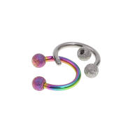 Starbeauty-anillos circulares de acero quirúrgico para piercing, piercing de herradura para nariz, ceja, labio, pendientes, calibre 3mm, 16g, mezcla de colores, 2 uds. - details 4