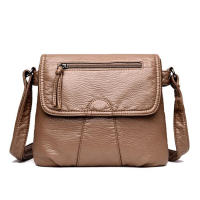 Bolso de mensajero pequeño negro para mujer, bolso cruzado de cuero PU suave lavado, monederos femeninos - details 11