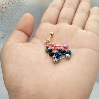 Piercing para cartílago de acero quirúrgico, 2 piezas, 1,2x7mm, tragus helix, barra superior, labret, labio, anillo, joyería corporal - details 5