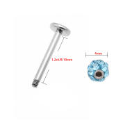 Pendiente de acero quirúrgico de 2 piezas para labio, Piercing Labret de circón para labio, cartílago de la oreja, Tragus Helix, joyería encantadora de moda - details 2