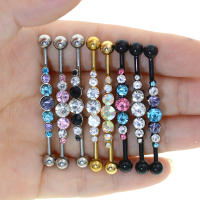 14G * 1,6*38mm colorido cz barbell industrial Hélix cartílago de oreja-piercing conch pendiente de barra pendientes joyas de cuerpo - details 9